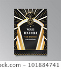 Art Deco luxury template golden black A4 page, menu, card, invitation 101884741