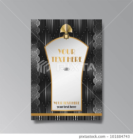 Art Deco luxury template golden black A4 page, menu, card, invitation 101884743
