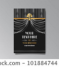 Art Deco luxury template golden black A4 page, menu, card, invitation 101884744