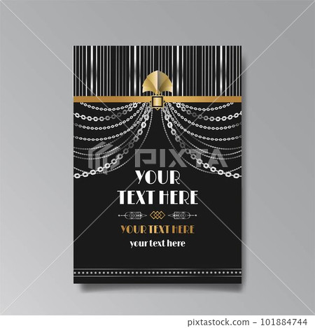Art Deco luxury template golden black A4 page, menu, card, invitation 101884744