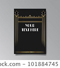 Art Deco luxury template golden black A4 page, menu, card, invitation 101884745