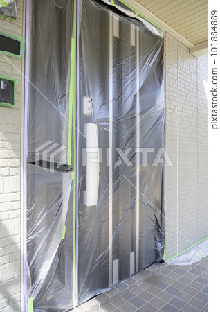 State of house renovation Curing for exterior wall painting 101884889