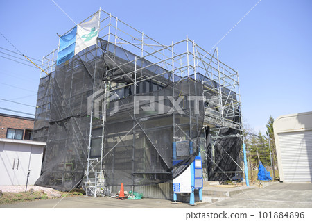 State of house renovation Curing for exterior wall painting State of house renovation Curing for exterior wall painting 101884896