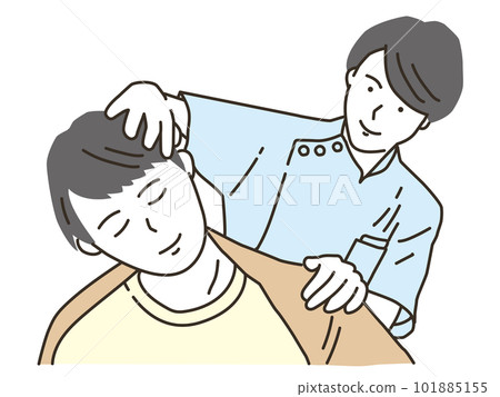 Head massage, manipulative, female, head spa, neck, stiffness, head, corgi, relaxation, shiatsu, body care, treatment, 101885155