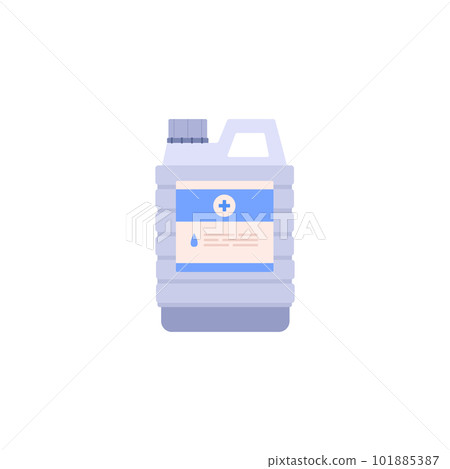 Antiseptic liquid in a plastic canister flat vector illustration isolated. 101885387