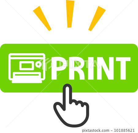 finger cursor clicking print button finger cursor clicking print button 101885621