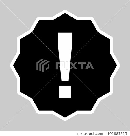 Exclamation mark, Attention sign, Caution icon, Hazard warning symbol, vector mark symbols. White outline design. Isolated icon. Exclamation mark, Attention sign, Caution icon, Hazard warning symbol, vector mark symbols. White outline design. Isolated icon. 101885815