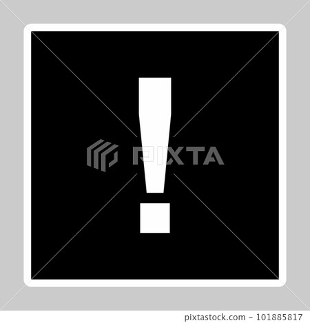 Exclamation mark, Attention sign, Caution icon, Hazard warning symbol, vector mark symbols. White outline design. Isolated icon. 101885817