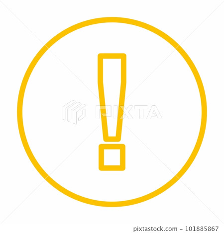 Exclamation mark, Attention sign, Caution icon, Hazard warning symbol, vector mark symbols Yellow style. Isolated icon. 101885867