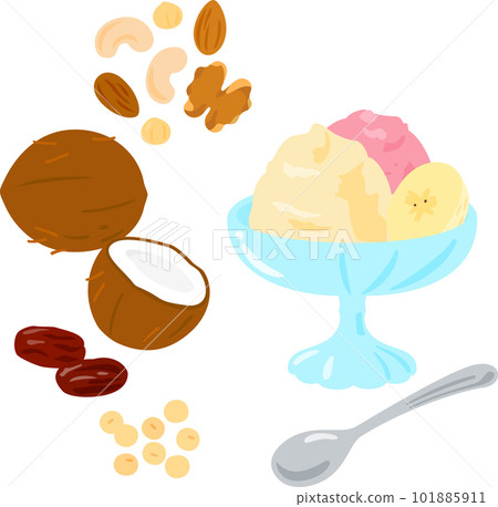 Vegetable ice cream served in a glass 101885911