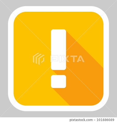 Exclamation mark, Attention sign, Caution icon, Hazard warning symbol, vector mark symbols Yellow style. White stroke design. Isolated icon. Exclamation mark, Attention sign, Caution icon, Hazard warning symbol, vector mark symbols Yellow style. White stroke design. Isolated icon. 101886089
