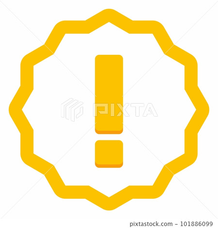 Exclamation mark, Attention sign, Caution icon, Hazard warning symbol, vector mark symbols Yellow style. Isolated icon. 101886099