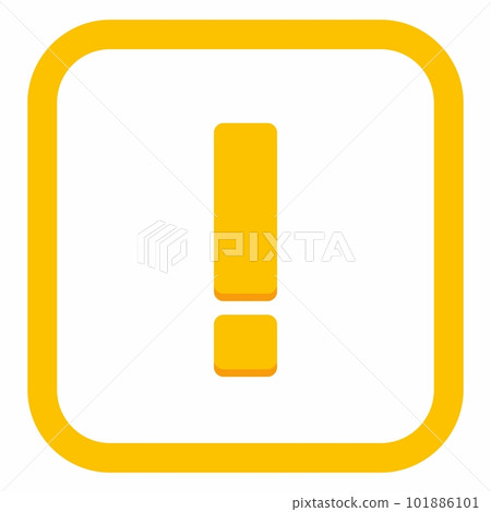 Exclamation mark, Attention sign, Caution icon, Hazard warning symbol, vector mark symbols Yellow style. Isolated icon. 101886101