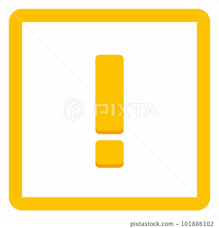 Exclamation mark, Attention sign, Caution icon, Hazard warning symbol, vector mark symbols Yellow style. Isolated icon. 101886102