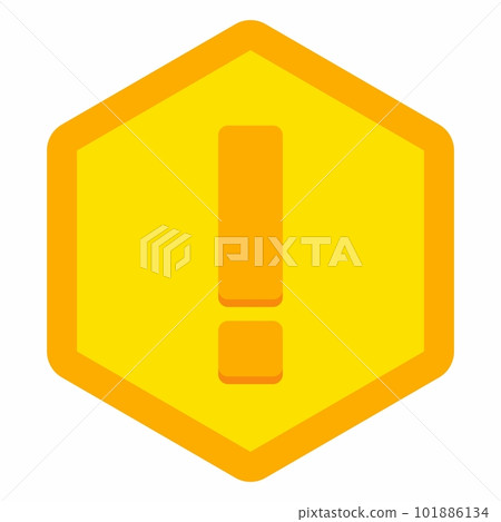 Exclamation mark, Attention sign, Caution icon, Hazard warning symbol, vector mark symbols Yellow style. Isolated icon. 101886134