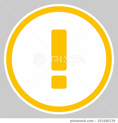 Exclamation mark, Attention sign, Caution icon, Hazard warning symbol, vector mark symbols Yellow style. Isolated icon. 101886139