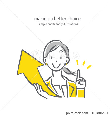 A woman happy to advance her career Simple and stylish line drawing illustration A woman happy to advance her career Simple and stylish line drawing illustration 101886461