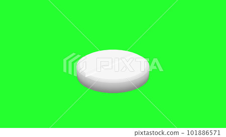 White pills isolated. Green Screen. 101886571