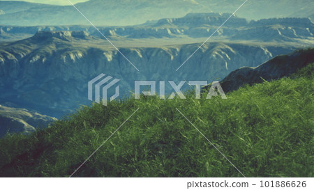 Trekking in the Himalaya mountains of Nepal with beautiful hills 101886626