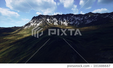 Kazakhstan autmn landscape with dry grass and mountains 101886687