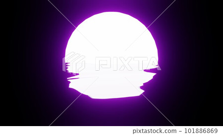 Purple Moon reflection in water or the ocean on black background. Purple Moon reflection in water or the ocean on black background. 101886869