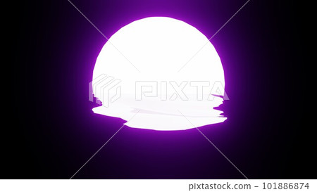 Purple Moon reflection in water or the ocean on black background. Purple Moon reflection in water or the ocean on black background. 101886874