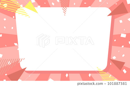 Sunburst and trapezoid frame pink red confetti 101887381