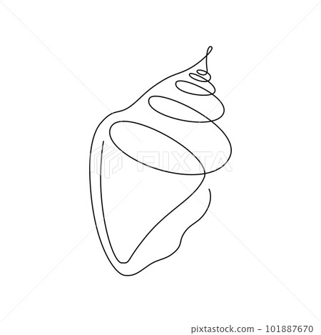 SHELL LINE ART. Vector sea shell. Continuous Line Drawing Vector Illustration 101887670