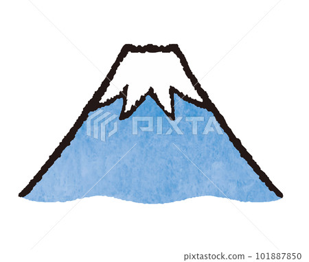 Simple blue Mt.Fuji hand-drawn illustration Simple blue Mt.Fuji hand-drawn illustration 101887850