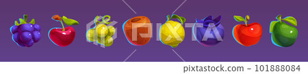 Casino fruit slot, vector icon for match 3 game 101888084