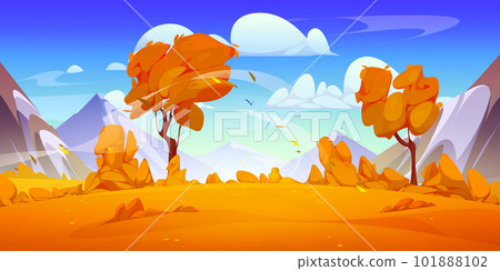 Autumn mountain valley landscape illustration Autumn mountain valley landscape illustration 101888102