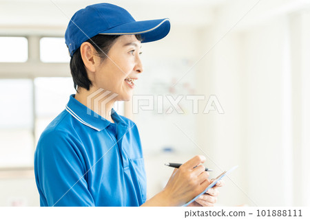 Female driver working by courier Female driver working by courier 101888111