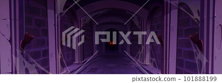 Abandoned castle cave for medieval game cartoon 101888199