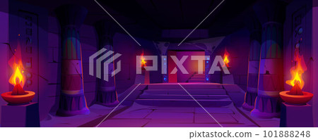 Dark dungeon in abandoned Egyptian palace 101888248