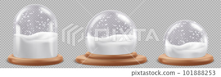Christmas 3d bronze glass snow ball dome vector Christmas 3d bronze glass snow ball dome vector 101888253