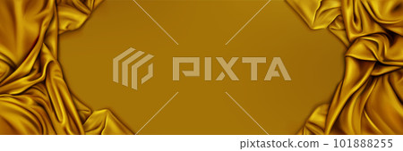Abstract background with gold silk fabric frame Abstract background with gold silk fabric frame 101888255