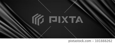 Realistic dark black silk fabric background Realistic dark black silk fabric background 101888262
