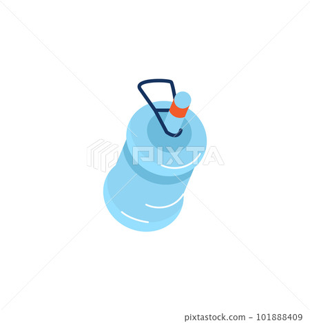 Plastic gallon of clean water, flat vector illustration isolated on white background. Plastic gallon of clean water, flat vector illustration isolated on white background. 101888409
