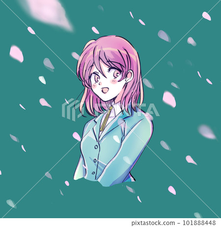 Smiling female student Sakurafubuki Smiling female student Sakurafubuki 101888448