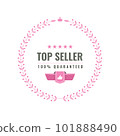 Wreath or laurel round badge for top seller 101888490