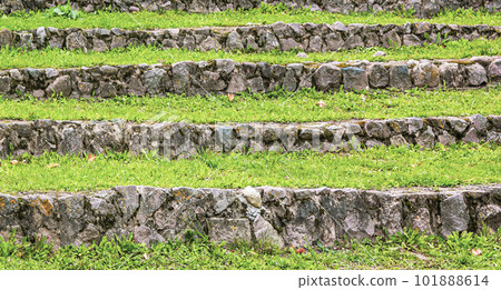 Amphitheater in Europe made of Stone and Grass in an autumn park 101888614