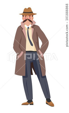 Detective undercover, private investigator in coat 101888868
