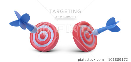Set of 3d realistic marketing target symbol with shadow isolated on white background. Vector illustration Set of 3d realistic marketing target symbol with shadow isolated on white background. Vector illustration 101889172