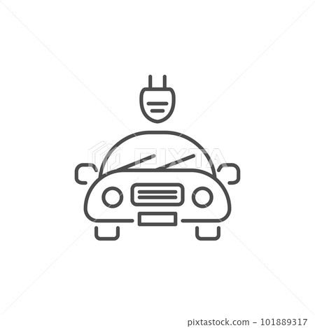 Electric car related vector linear icon 101889317