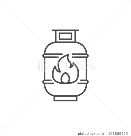 Gas cylinder related vector linear icon 101889323