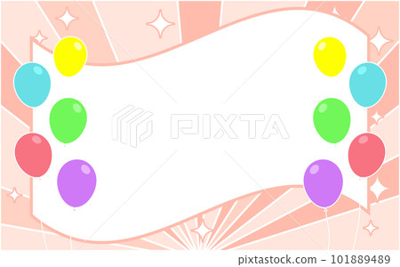 Sunburst and flag-shaped frame, pink, red, balloon, border, glitter, sparkle Sunburst and flag-shaped frame, pink, red, balloon, border, glitter, sparkle 101889489