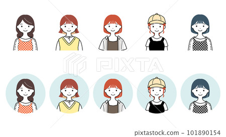 便衣女裝圖標插畫集 101890154