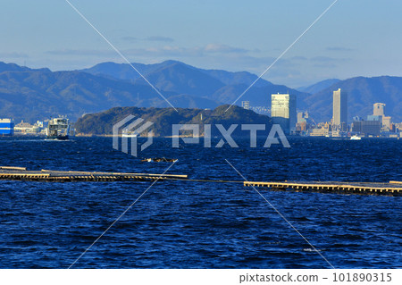 Looking toward Hiroshima City from Etajima City Looking toward Hiroshima City from Etajima City 101890315