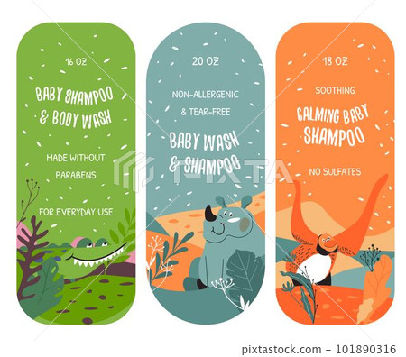 Baby shampoo and body wash, non allergic, label Baby shampoo and body wash, non allergic, label 101890316