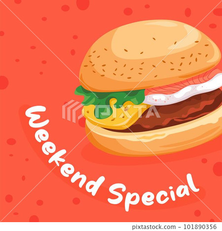 Weekend special, hamburger in store or shop cafe Weekend special, hamburger in store or shop cafe 101890356